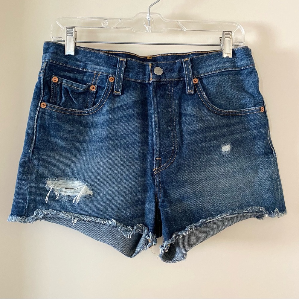 Levi’s 501 High Rise Distressed Button-fly Cut-off Shorts